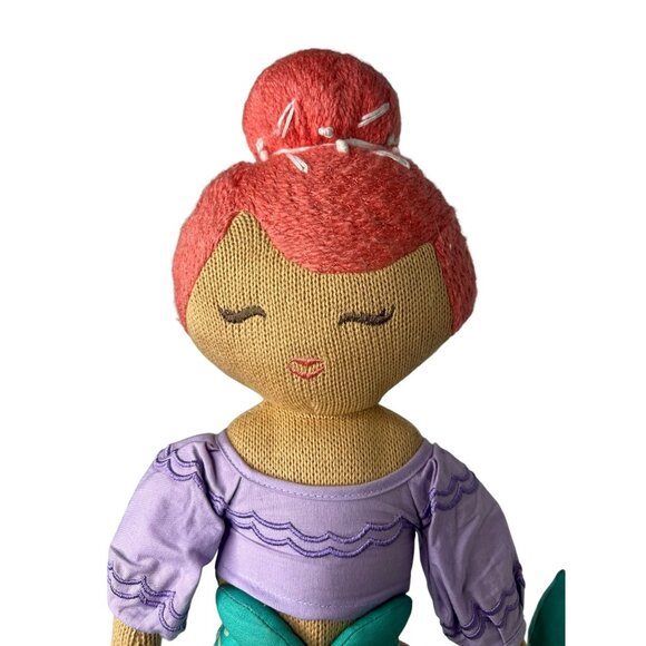 Pillowfort Mermaid Doll Green Tail Purple Top Soft Plush Kids Toy 17 in - Picture 2 of 4